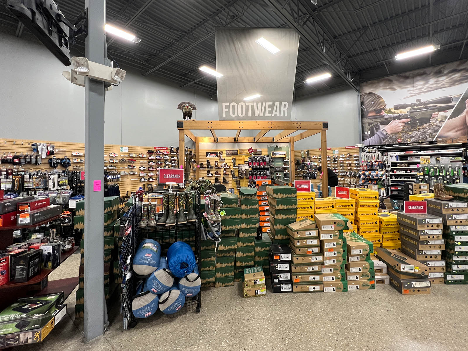 Footwear department at Vance Outdoors Obetz