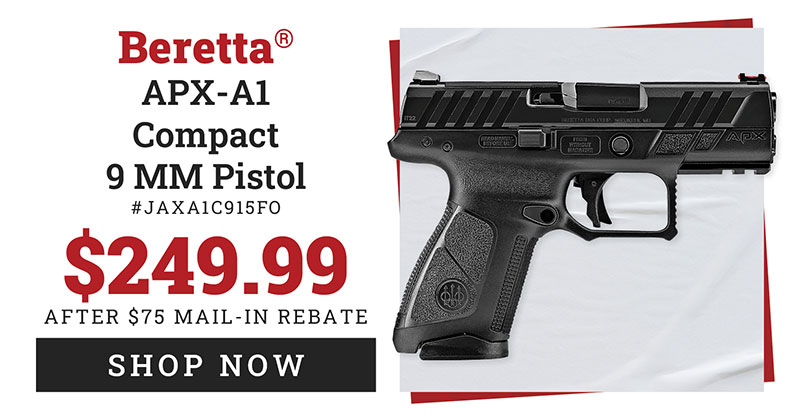 JAXA1C915FO - Beretta APX-A1 Compact 9mm Optic Ready Striker-Fired Pistol