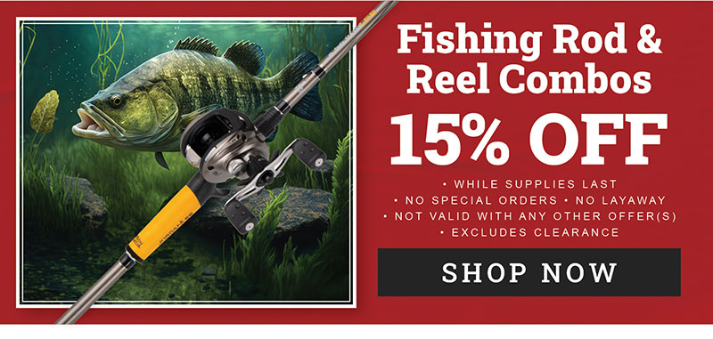 15% Off  - Fishing Rod and Reel Combos